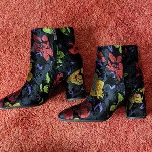 Velvet multi colored Tarra booties